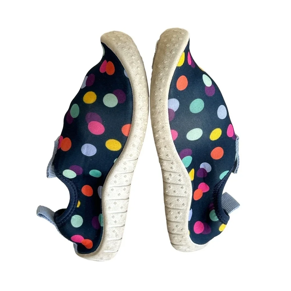 Kids Multicolored Polka Dot Slip-On Flats Shoes